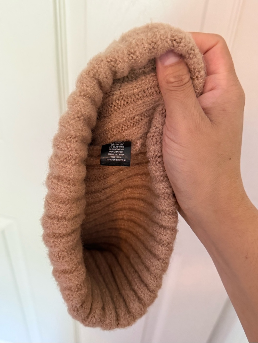 Evereve Ribbed Pom Beanie - Brown - Picture 5 of 5